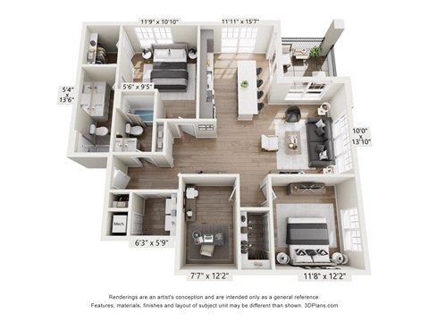 a 1 bedroom floorplan is shown in this image